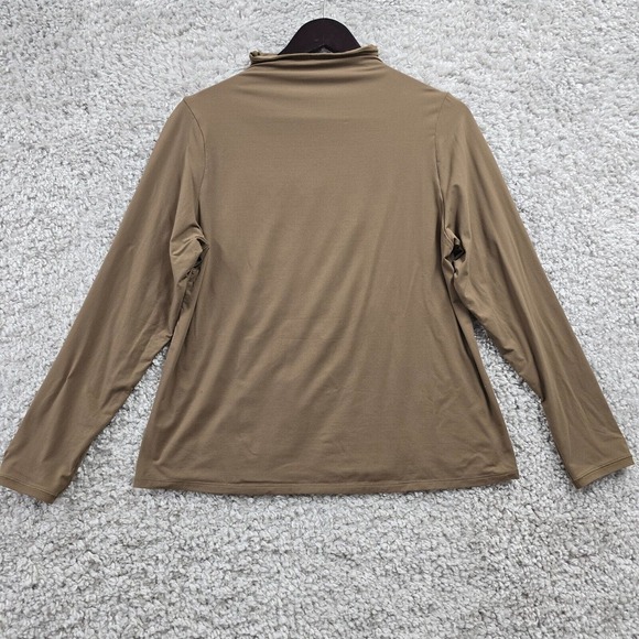 Skims Women’s 3X Mock Neck Long Sleeve Brown‎ Stretch Top Minimalist Layering - Picture 1 of 10
